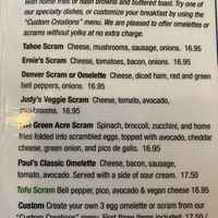 Tofu scram is excellent!  at Ernie's Coffe Shop in South Lake Tahoe