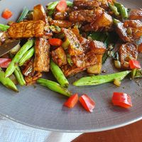 Tempeh dish at Good Earth Cafe in 