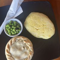 Thai Pie with mashed potatoes and peas  at Good Earth Cafe in 
