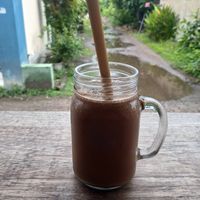 Choc peanut smoothie at Good Earth Cafe in 
