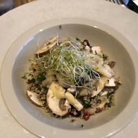 €8 for cold quinoa with raw mushrooms, raw onion, and sprouts. at apeti in Paris