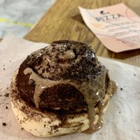 Cinnamon roll with chocolate topping   at B12 Candy Bar - Maybe closed in Kyiv