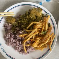 Rice, curry and spicy noodles   at Jwawa ร้านอาหารเจวาวา in Surat Thani