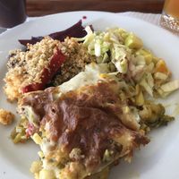 Vegetables gratin and lasagna   at Grão de Soja in Espinho