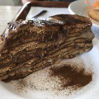 Biscuit, chocolate and coffee cake   at Grão de Soja in Espinho