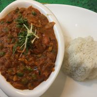 mushroom peas curry at Prosi Indian Restaurant in Vienna