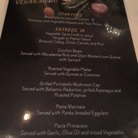 Vegan menu Nov. 2018 at Ginos in Dyer