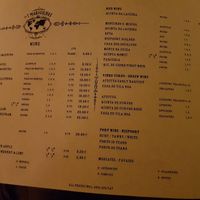 Menue with vegan wine at As 7 Maravilhas in Porto