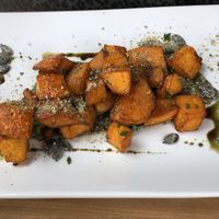 Frittierte Kürbiswürfel mit Kürbiscreme at Windeck - Lachen & Wein in Offenburg