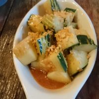 The spicy cucumber salad  at Second District Brewing in Philadelphia