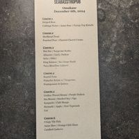 Omakase menu for Dec 6, 2024 at Wrench & Rodent Seabasstropub in Oceanside