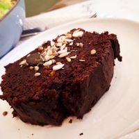Chocolate cake at Maisie Cafe in Paris