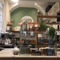 the counter at Maisie Cafe in Paris