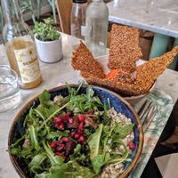 Sarascen salad with red pepper dip at Maisie Cafe in Paris