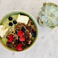 Matcha bowl at Maisie Cafe in Paris