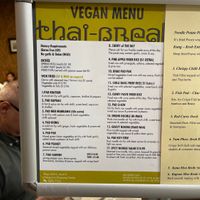 Vegan Menu at Thai Break in North Ryde
