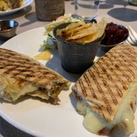 Vegan cheese and haggis panini  at Africafe at Fife Zoo in Cupar