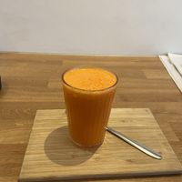 Orange/carrot/ginger juice: freshly made and tasty, although the ginger is quite dominant.  at Baking Lab in Amsterdam
