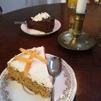 Carrot and chocolate cake at La Libelula in Cordoba