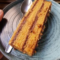 Spanish "birthday" cake (cookies, custard and chocolate) at Mimimi in Granada