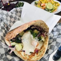 Vegan falafel pita!!  at Falafel St. Jacques in Montreal