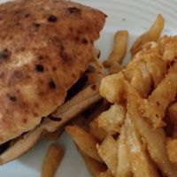 Falafel sandwich with fries (takeout) at Falafel St. Jacques in Montreal