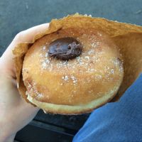 Chocolate donut at The V & V Cafe in Glasgow