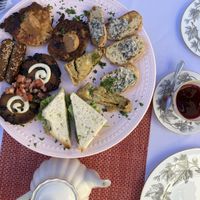 High tea, the savory course  at Green Door Cafe in La Jolla