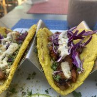 Close-Up of Jackfruit Tacos 😛💕  at Green Door Cafe in La Jolla