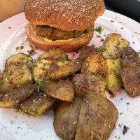 Burger  at Green Door Cafe in La Jolla