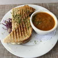 pesto panini  at Green Door Cafe in La Jolla