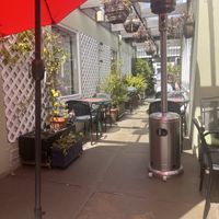 Outdoor patio  at Green Door Cafe in La Jolla
