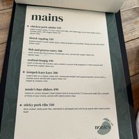 Menu as of July 2024  at Nonie's in Boracay