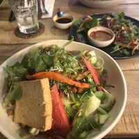 Tofu Salad and Tofu with Banana Hearts at Nonie's in Boracay