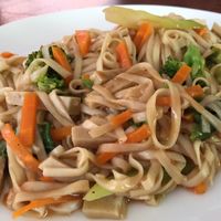 fried noodles with vegetables at Yuan Sheng Vegetable Restaurant in Siem Reap