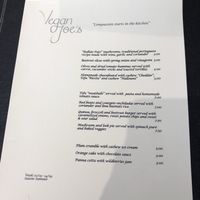 Menu  at Vegan Joe's  in Loule