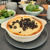 Portugese shepherds' pie with salad and herbal tea. at Vegan Joe's  in Loule