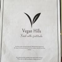 The menu at Vegan Hills in Honolulu