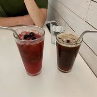 Chakra Kombucha Drink and Iced Americano at Vegan Hills in Honolulu