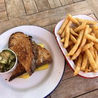 Vegan grilled cheese and side of fries  at The Canteen  in Provincetown