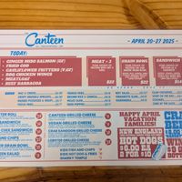 Limited menu for the pre-season. I wished they had printed the vegan (and GF, etc) icons, but the info is clear on the online menu. at The Canteen  in Provincetown