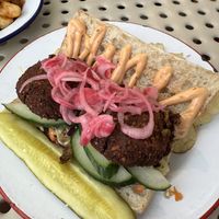Cauliflower fritter sandwich   at The Canteen  in Provincetown