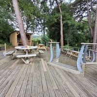 Outside seating area at Caffi Caban Cafe in Brynrefail