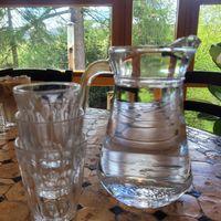 Jug lf Tap Water at Caffi Caban Cafe in Brynrefail