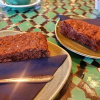Vegan Dark Chocolate Sea Salt Cookie Bars. at Caffi Caban Cafe in Brynrefail