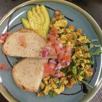 scrambled tofu breakfast  at Evolve Cafe in Rocklea