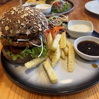 Barbecue Tempeh Burger  at Tofu Kitchen in Koh Chang