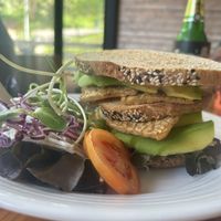 Had this huge avo-tempeh club sandwich. Double layered with generous amount of avocado and tempeh also the bread was well spread which kept the whole sandwich very moist.   at Tofu Kitchen in Koh Chang
