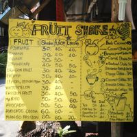 little selection of the menu at Nong Cafe in Koh Chang