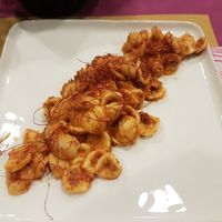 Pasta with pesto at Cardamomo Cucina Vegana in Arona